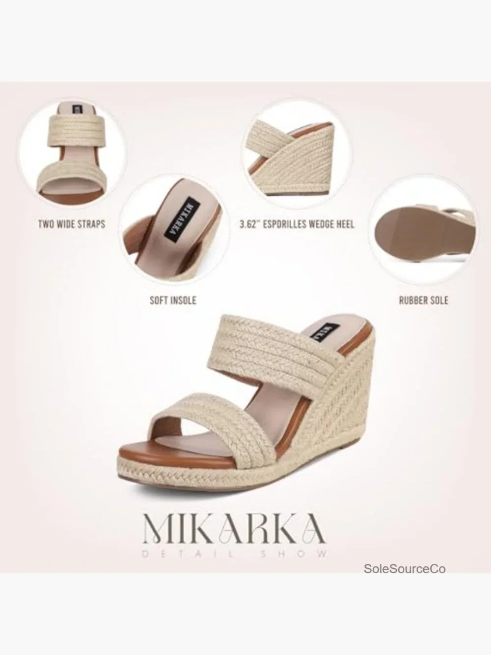 Open Toe Slip On Wedge Sandals Espadrilles Platform Slides Dressy Summer Heels